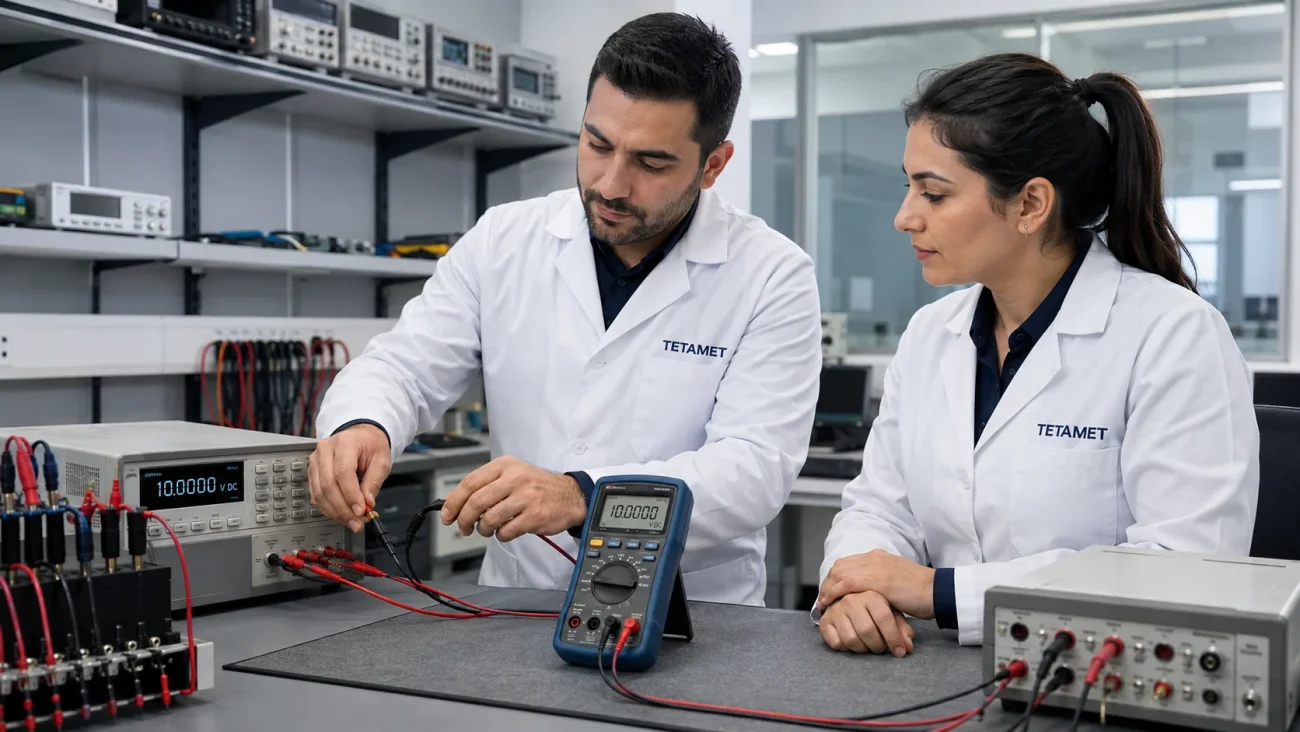 tetamet kalibrasyon için elektriksel kalibrasyon sürecini anlatan teknik fotoğraf