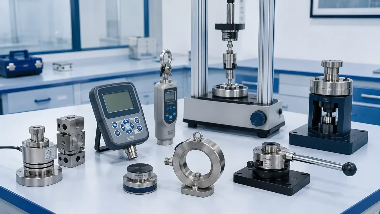 tetamet kalibrasyon için load cell kalibrasyonu ve kuvvet kalibrasyonu sürecini anlatan teknik fotoğraf